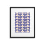 Mod Leaves Minimalist Abstract Pattern in Periwinkle Purple and Cream Framed Art Print Gallery Image 6