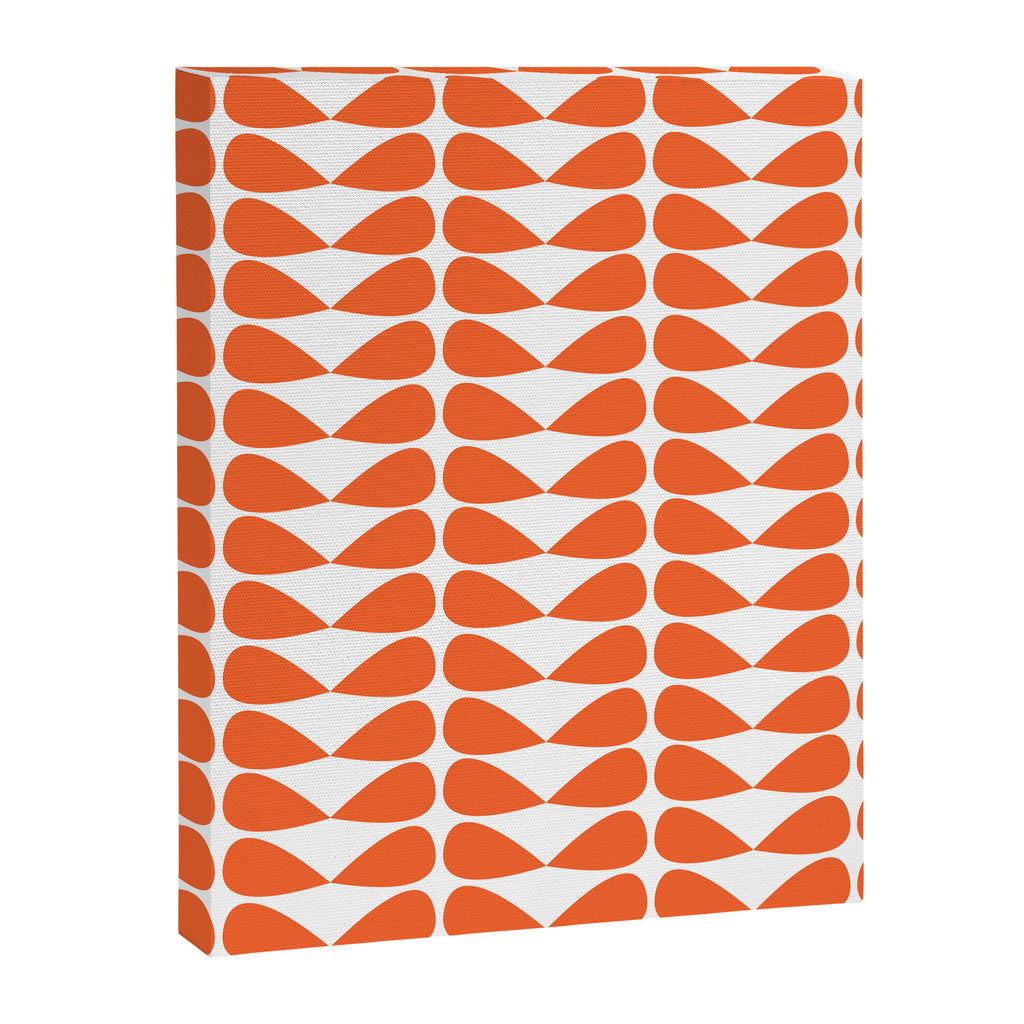 Mod Leaves Orange and White Minimalist Pattern  Canvas Print Gallery Image 8