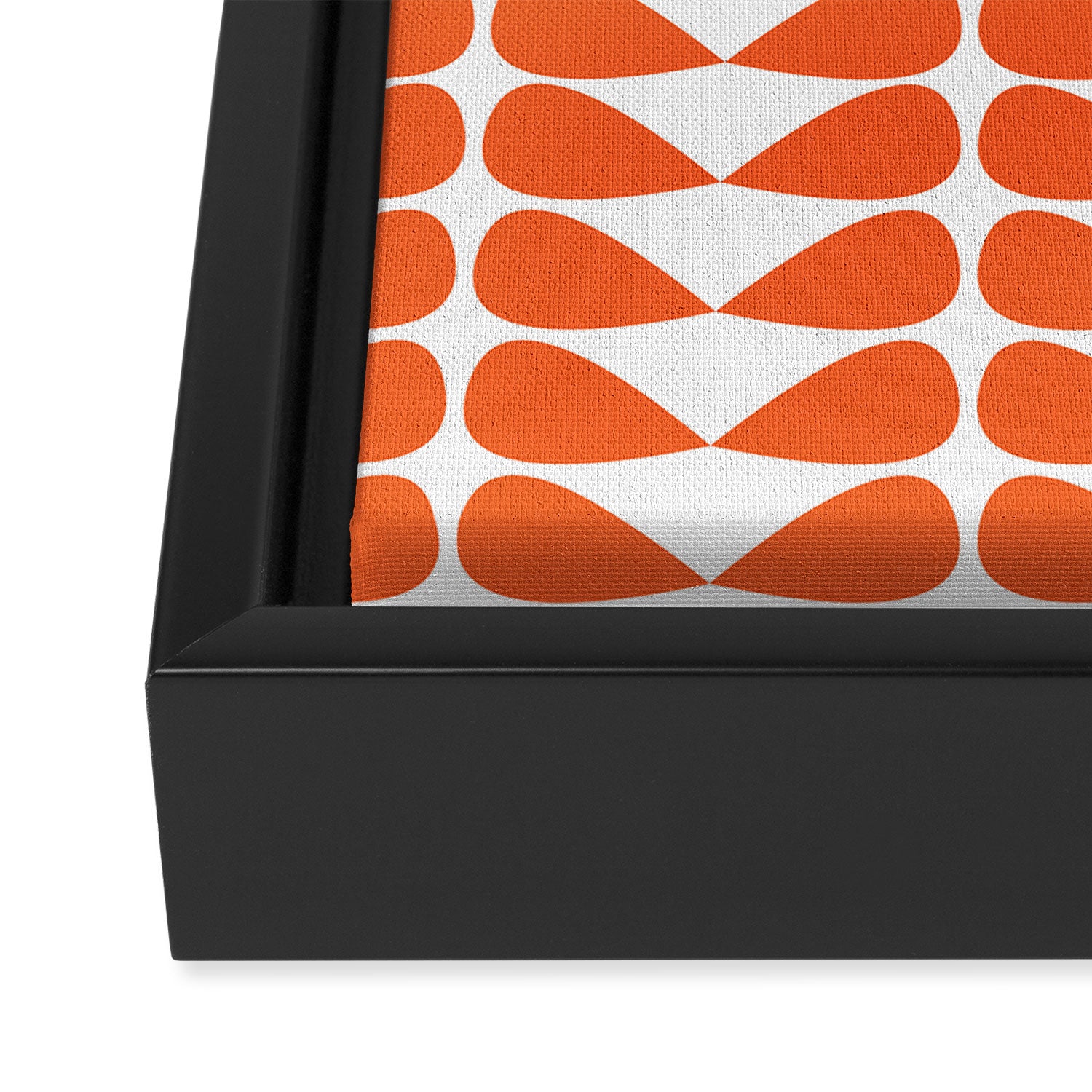 Mod Leaves Orange and White Minimalist Pattern  Framed Canvas Print Gallery Image 3