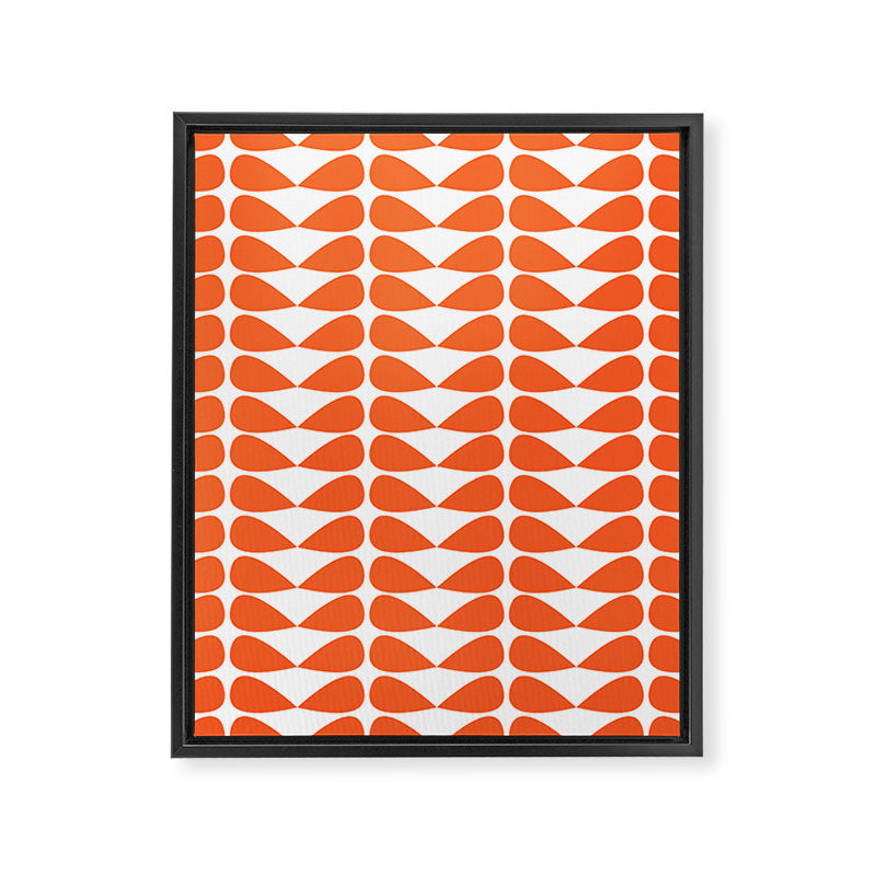 Mod Leaves Orange and White Minimalist Pattern  Framed Canvas Print Gallery Image 8