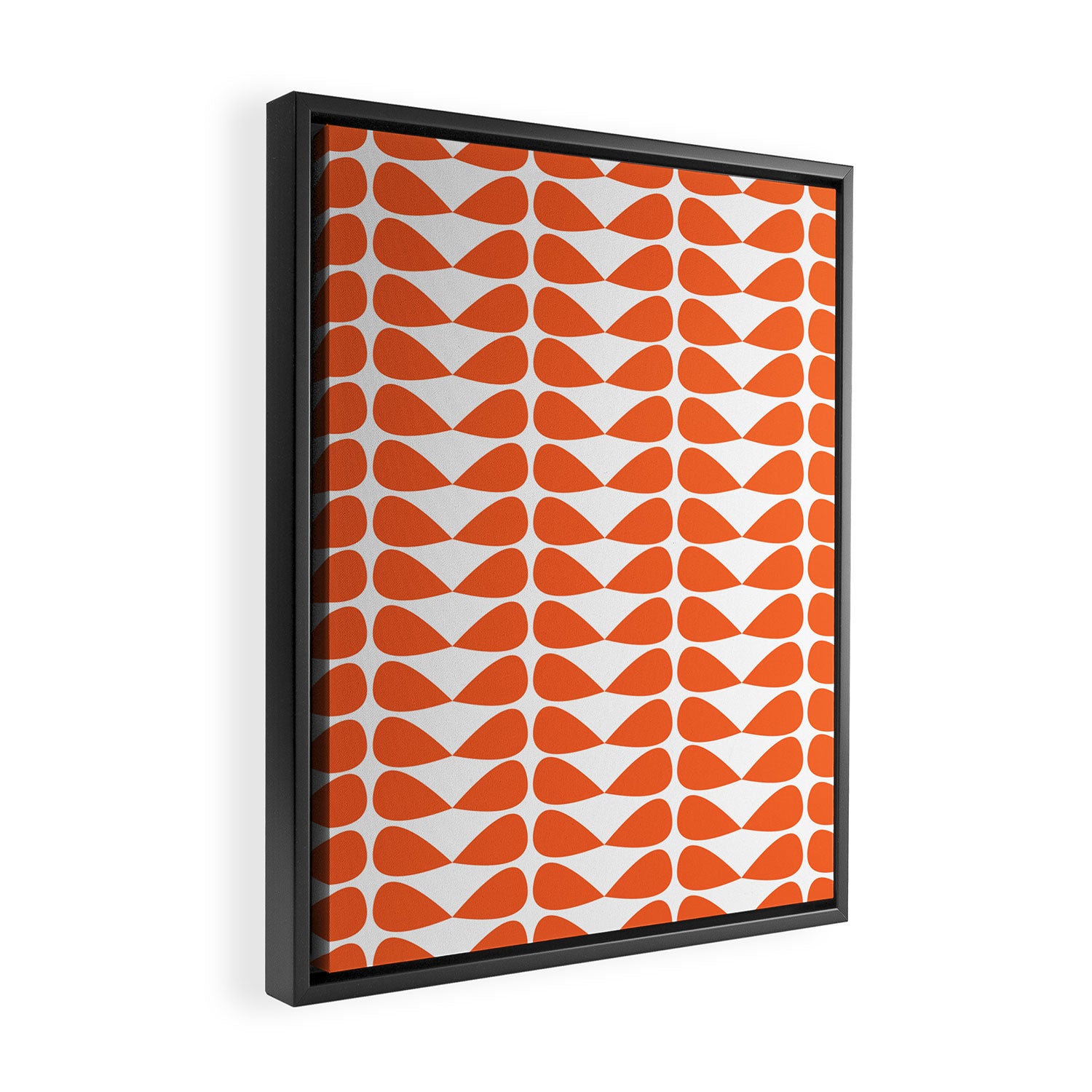 Mod Leaves Orange and White Minimalist Pattern  Framed Canvas Print Gallery Image 2