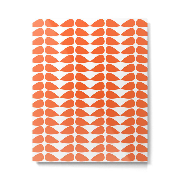 Mod Leaves Orange and White Minimalist Pattern  Metal Print Gallery Image 1