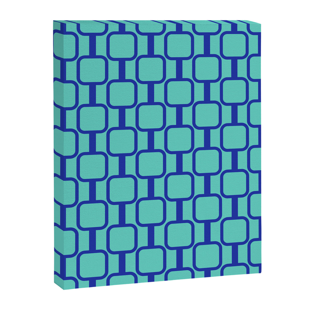 Mod Links Mid Century Modern Geometric Pattern Aqua Blue Canvas Print Gallery Image 8
