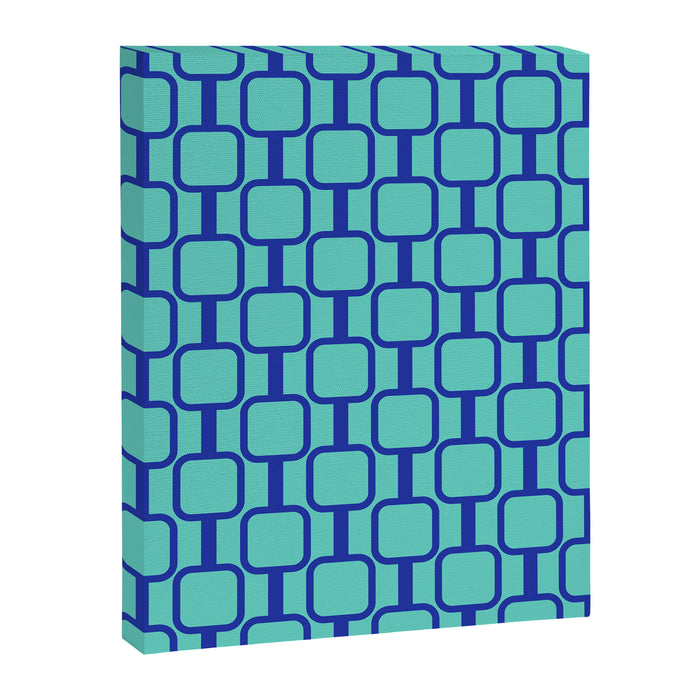 Mod Links Mid Century Modern Geometric Pattern Aqua Blue Canvas Print Gallery Image 1