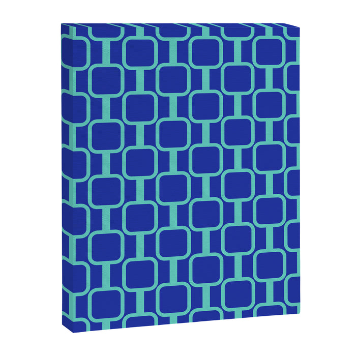 Mod Links Mid Century Modern Geometric Pattern Blue Aqua Canvas Print Gallery Image 1