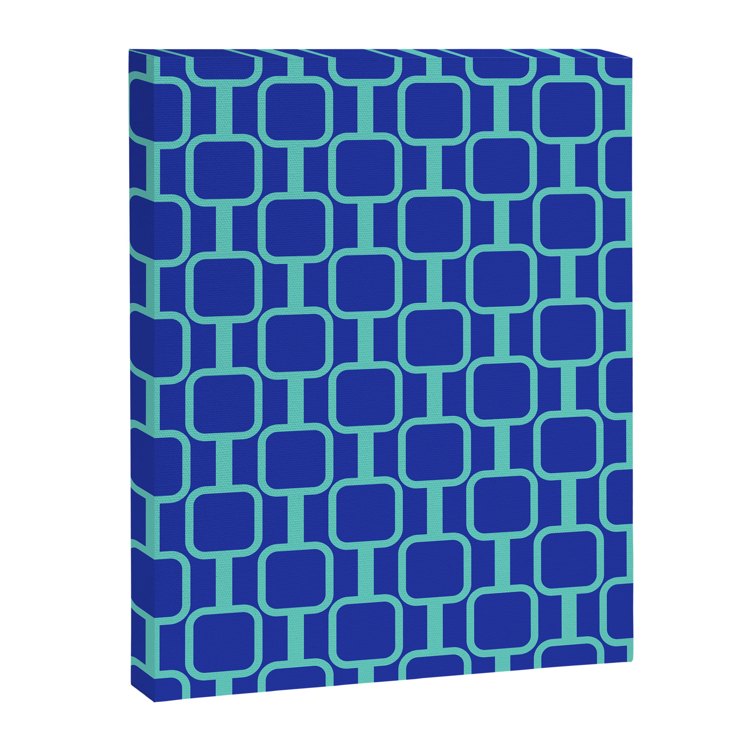 Mod Links Mid Century Modern Geometric Pattern Blue Aqua Canvas Print Gallery Image 8