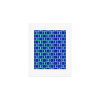 Mod Links Mid Century Modern Geometric Pattern Blue Aqua Art Print Gallery Image 1