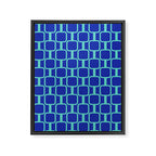 Mod Links Mid Century Modern Geometric Pattern Blue Aqua Framed Canvas Print Gallery Image 8