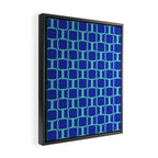 Mod Links Mid Century Modern Geometric Pattern Blue Aqua Framed Canvas Print Gallery Image 2