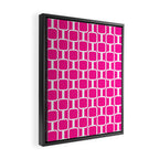 Mod Links Retro Geometric Pattern in Hot Pink and White  Framed Canvas Print Gallery Image 2