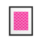 Mod Links Retro Geometric Pattern in Hot Pink and White  Framed Art Print Gallery Image 6