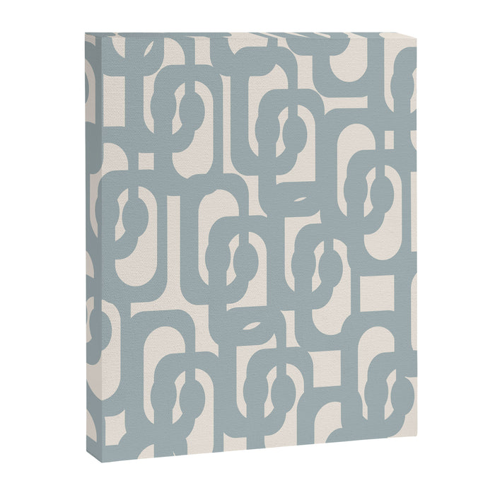 Mod Loops - Mid Century Modern Pattern in Light Blue-Gray and Cream Canvas Print Gallery Image 1