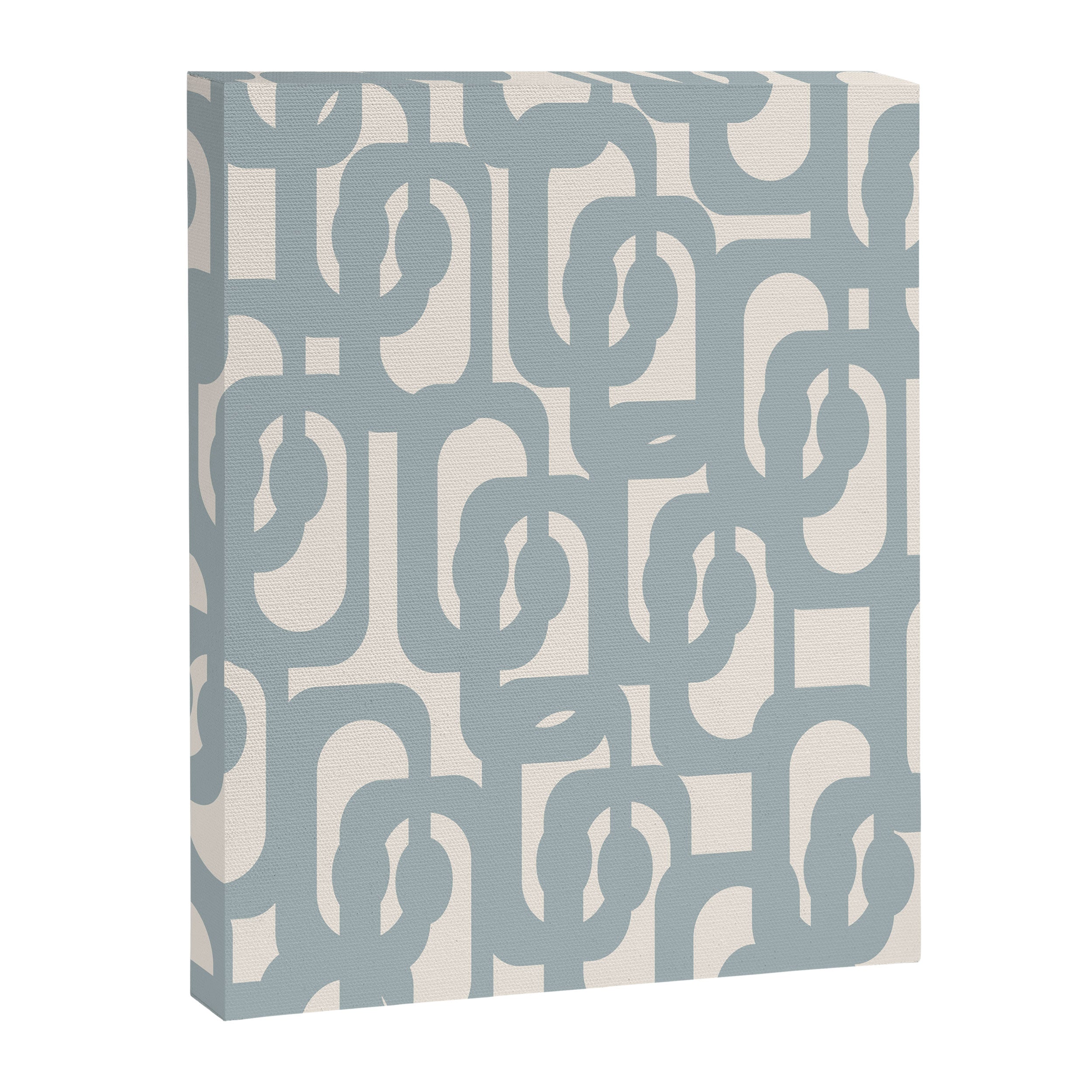 Mod Loops - Mid Century Modern Pattern in Light Blue-Gray and Cream Canvas Print Gallery Image 8