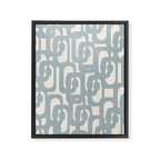 Mod Loops - Mid Century Modern Pattern in Light Blue-Gray and Cream Framed Canvas Print Gallery Image 8
