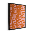 Mod Loops Orange and Pink Abstract Geometric Pattern Framed Canvas Print Gallery Image 2