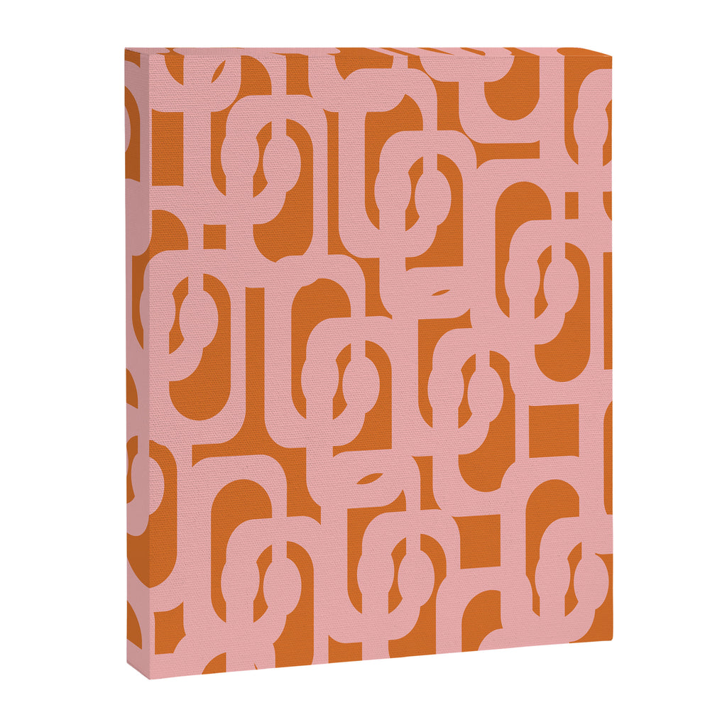 Mod Loops Pink and Orange Abstract Geometric Pattern Canvas Print Gallery Image 8