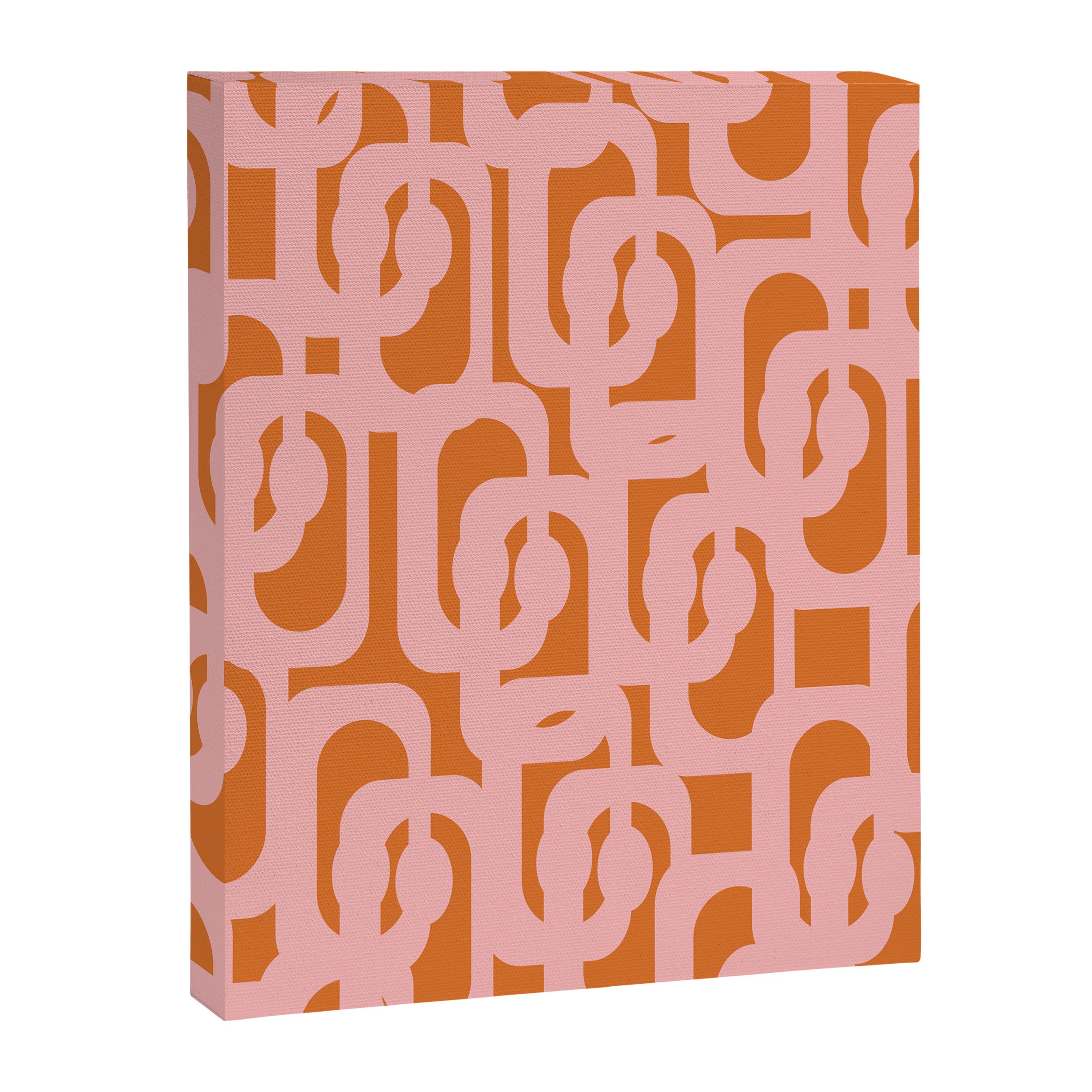 Mod Loops Pink and Orange Abstract Geometric Pattern Canvas Print Gallery Image 8