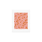 Mod Loops Pink and Orange Abstract Geometric Pattern Art Print Gallery Image 1