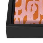 Mod Loops Pink and Orange Abstract Geometric Pattern Framed Canvas Print Gallery Image 3
