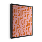 Mod Loops Pink and Orange Abstract Geometric Pattern Framed Canvas Print Gallery Image 2