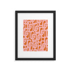 Mod Loops Pink and Orange Abstract Geometric Pattern Framed Art Print Gallery Image 6