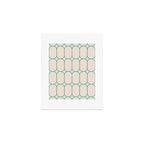 Mod Pods Geometric Pattern in Vintage Beige and Teal Art Print Gallery Image 1