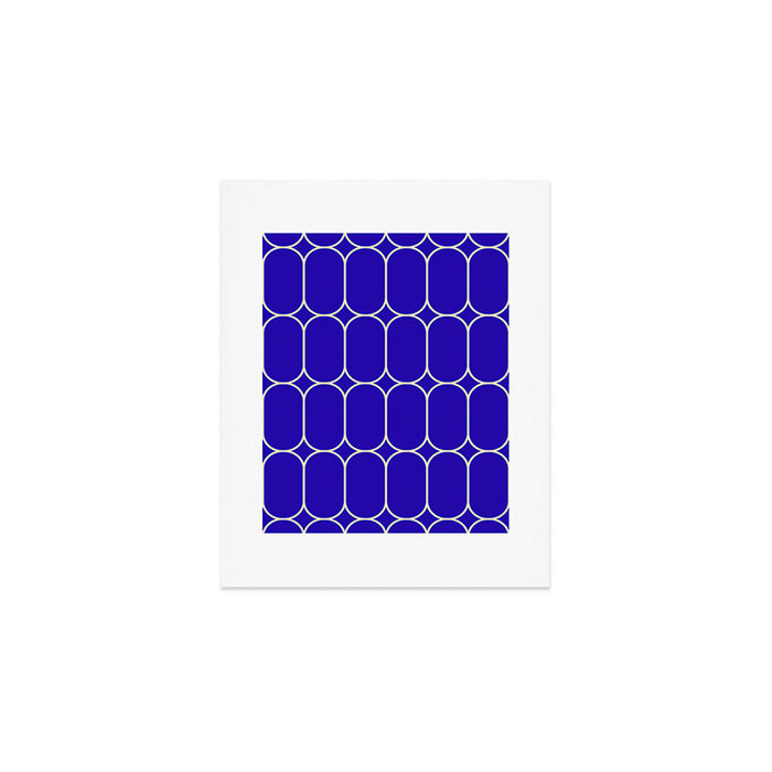 Mod Pods Pattern in Cobalt Blue and Beige Art Print Gallery Image 1