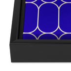 Mod Pods Pattern in Cobalt Blue and Beige Framed Canvas Print Gallery Image 3