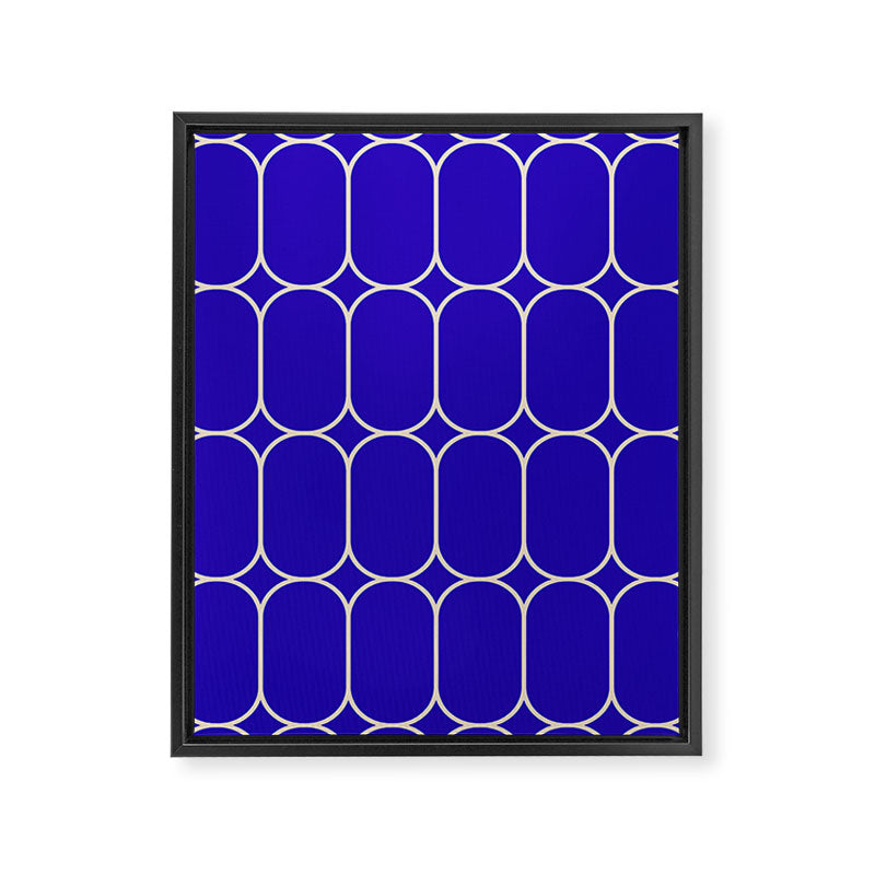 Mod Pods Pattern in Cobalt Blue and Beige Framed Canvas Print Gallery Image 8