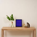 Mod Pods Pattern in Cobalt Blue and Beige Framed Canvas Print Gallery Image 4