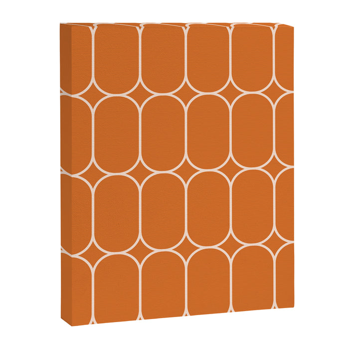 Mod Pods Retro Geo Pattern in Burnt Orange Canvas Print Gallery Image 1