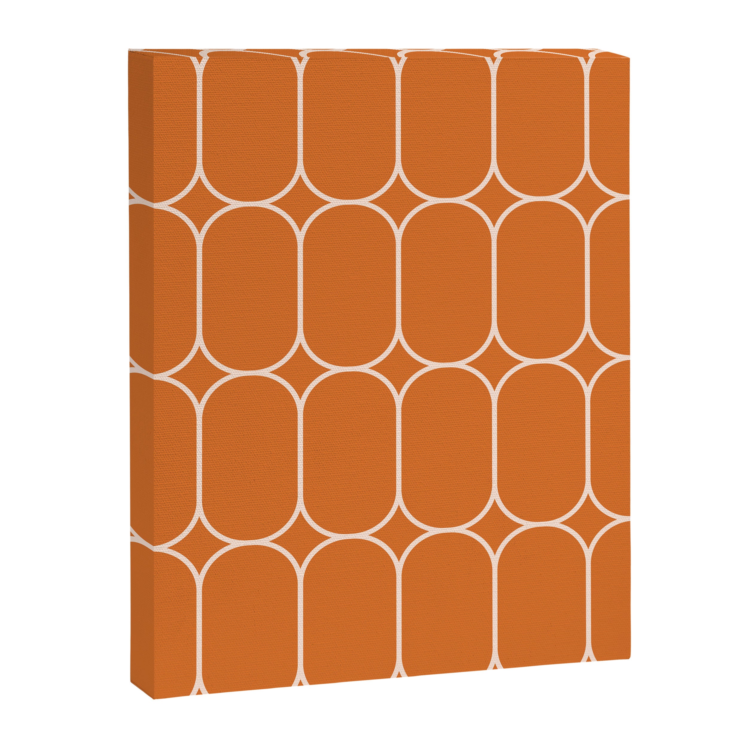 Mod Pods Retro Geo Pattern in Burnt Orange Canvas Print Gallery Image 8