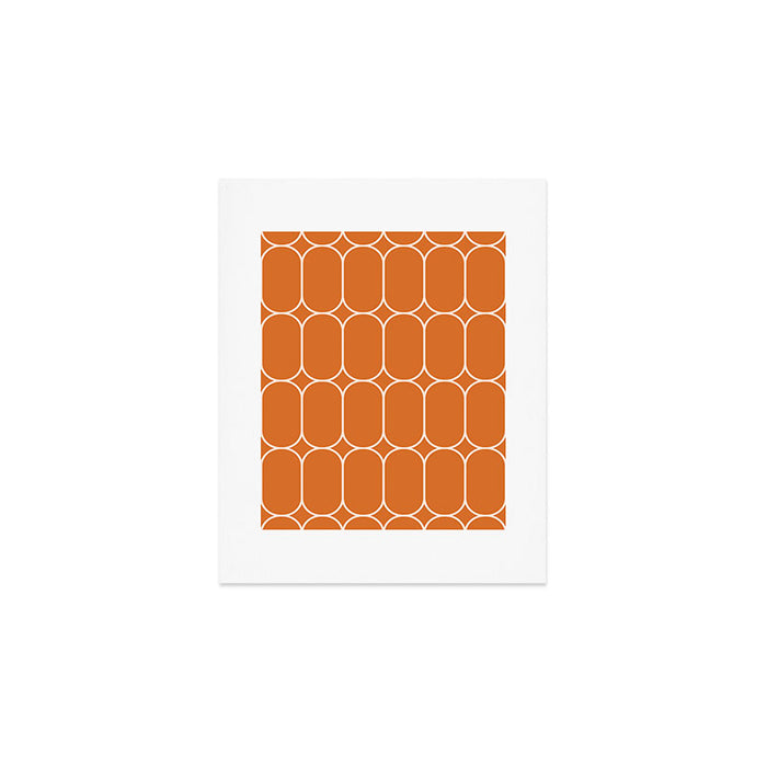 Mod Pods Retro Geo Pattern in Burnt Orange Art Print Gallery Image 1