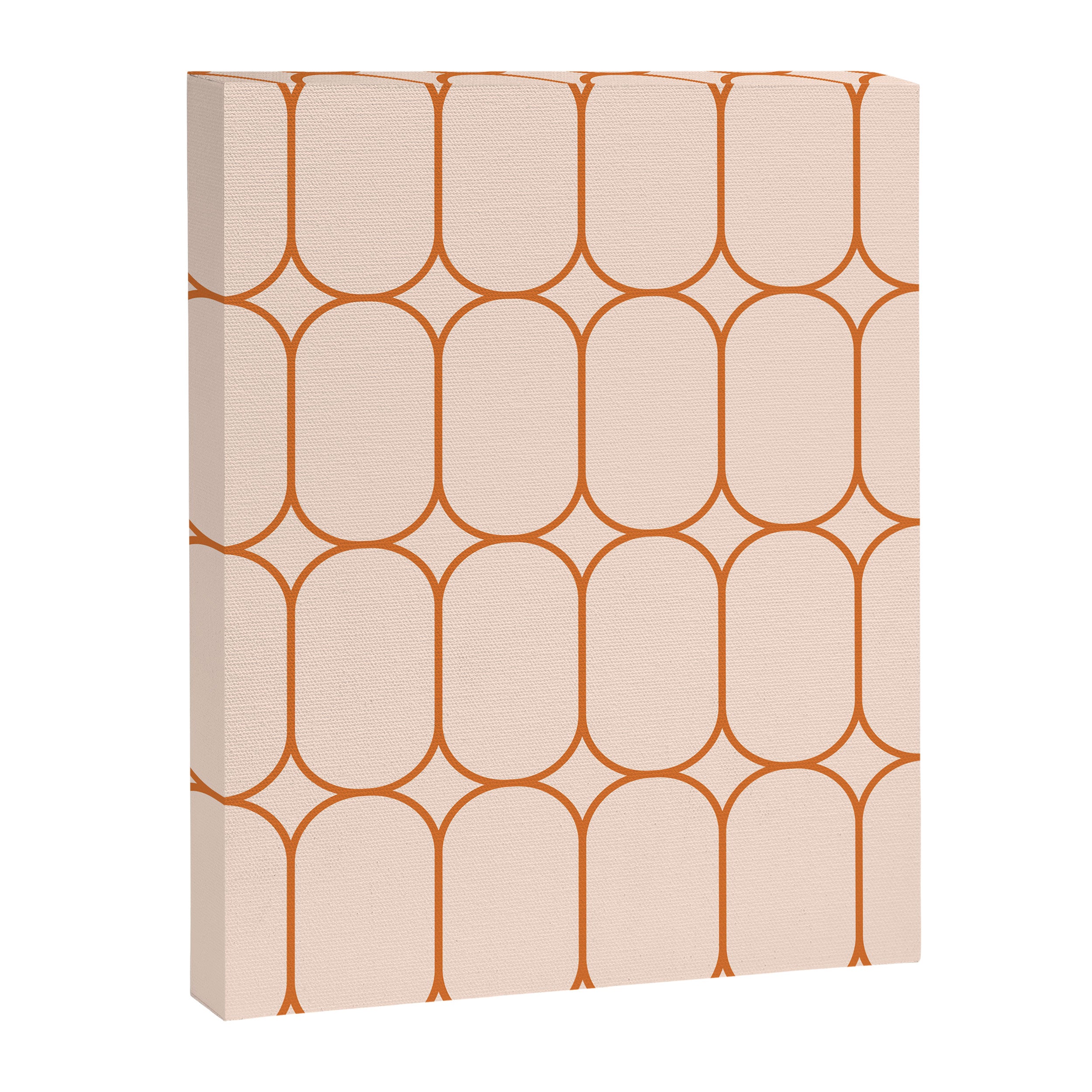 Mod Pods Retro Geo Pattern in Burnt Orange Cream Canvas Print Gallery Image 8