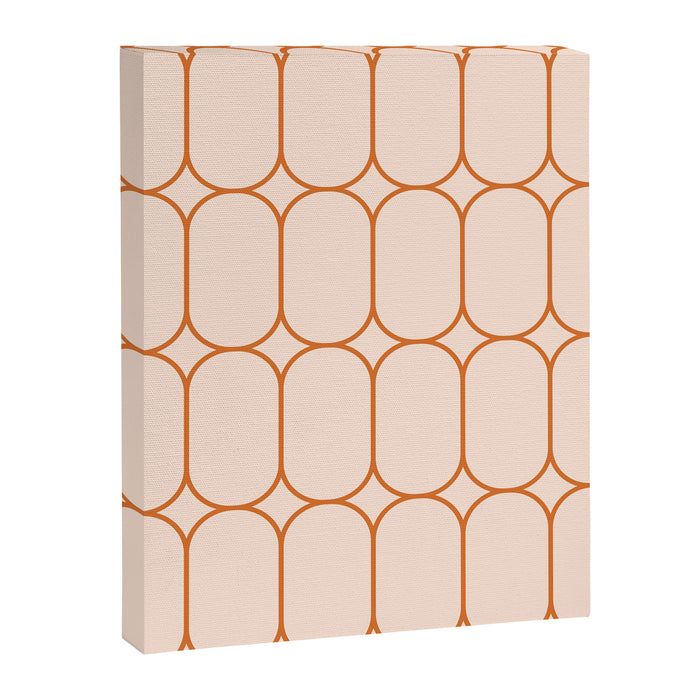Mod Pods Retro Geo Pattern in Burnt Orange Cream Canvas Print Gallery Image 1