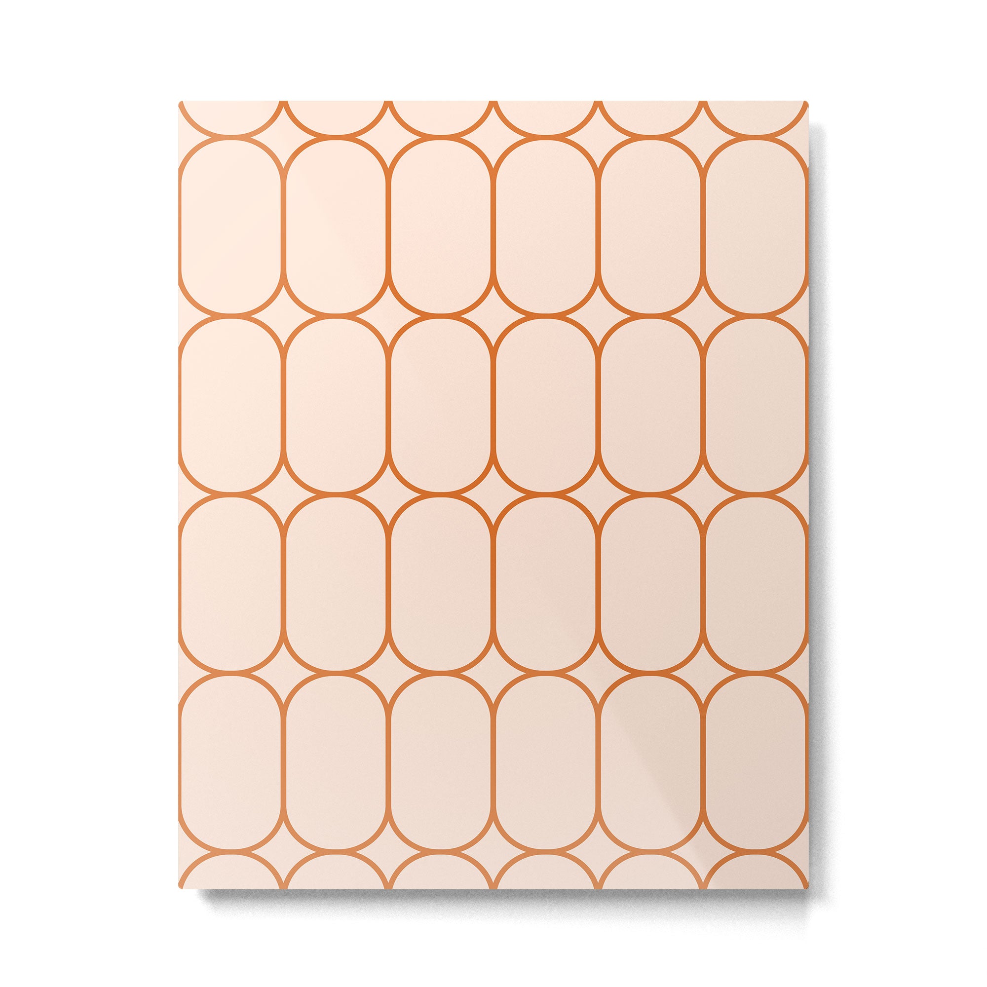 Mod Pods Retro Geo Pattern in Burnt Orange Cream Metal Print Gallery Image 6