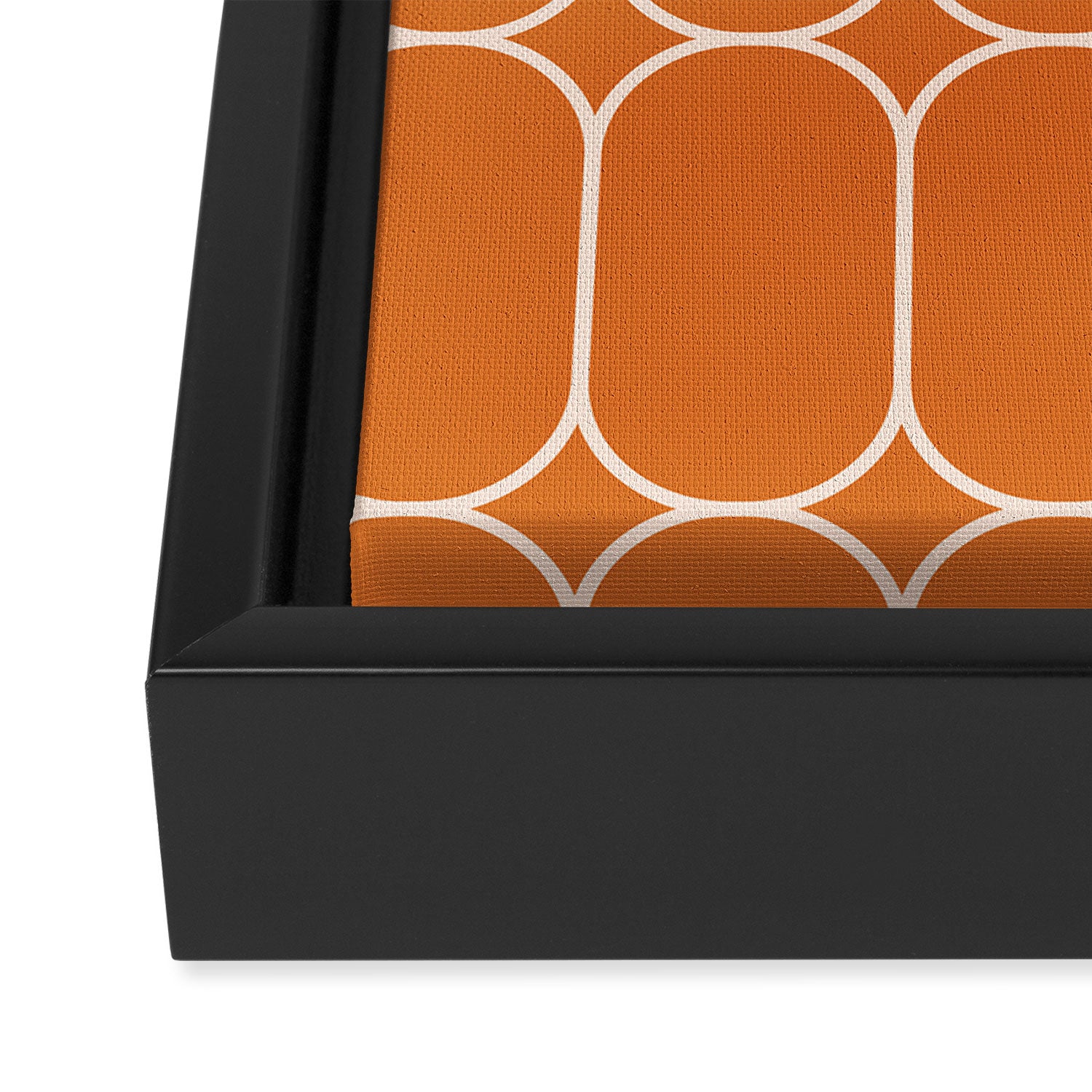 Mod Pods Retro Geo Pattern in Burnt Orange Framed Canvas Print Gallery Image 3