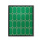 Mod Pods Retro Geometric Pattern in Bright Green and Pink Framed Canvas Print Gallery Image 8
