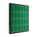 Mod Pods Retro Geometric Pattern in Bright Green and Pink Framed Canvas Print Gallery Image 2