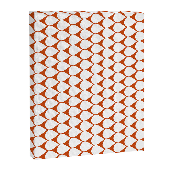 Mod Scales Geometric Pattern in White and Burnt Orange Canvas Print Gallery Image 1