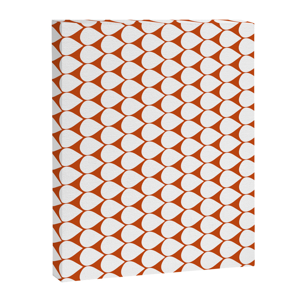 Mod Scales Geometric Pattern in White and Burnt Orange Canvas Print Gallery Image 8
