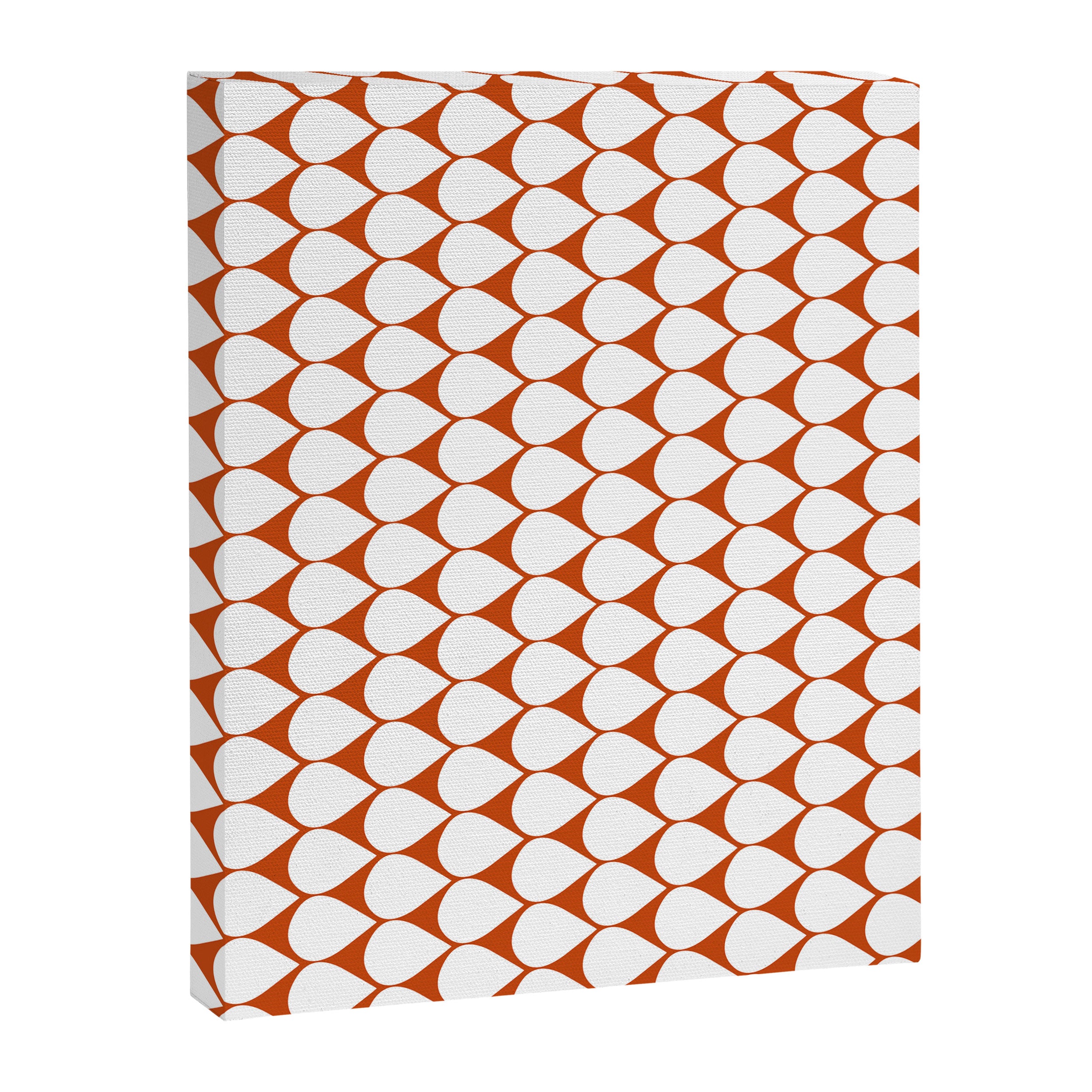 Mod Scales Geometric Pattern in White and Burnt Orange Canvas Print Gallery Image 8