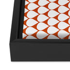 Mod Scales Geometric Pattern in White and Burnt Orange Framed Canvas Print Gallery Image 3
