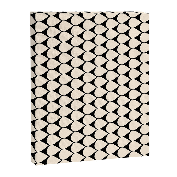 Mod Scales Pattern in Almond Cream and Black Canvas Print Gallery Image 1