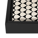 Mod Scales Pattern in Almond Cream and Black Framed Canvas Print Gallery Image 3