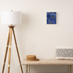 Mod Swirl Retro Abstract Pattern Blues on Blue  Canvas Print Gallery Image 2