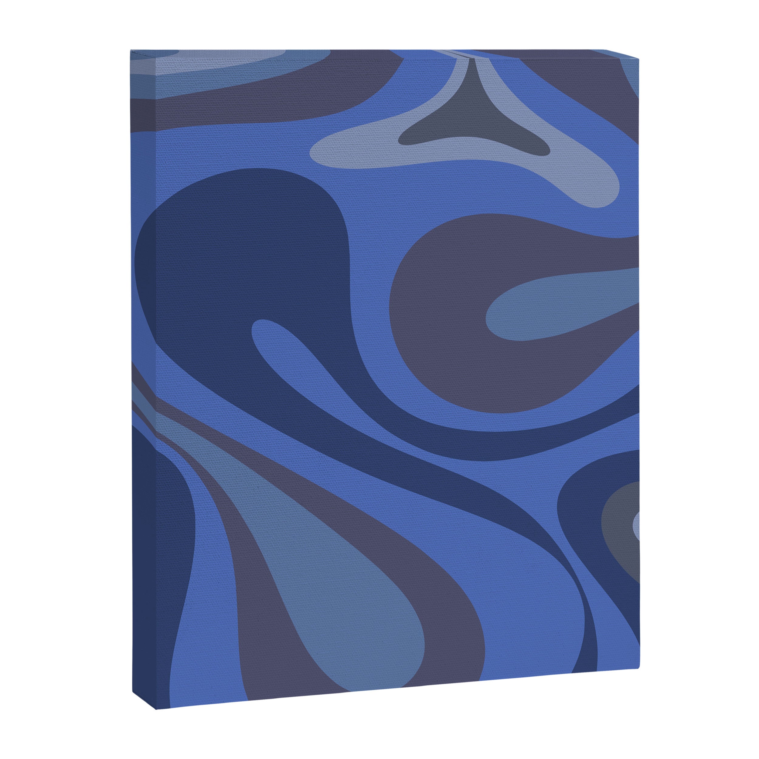 Mod Swirl Retro Abstract Pattern Blues on Blue  Canvas Print Gallery Image 8