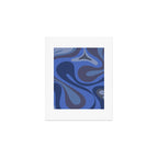 Mod Swirl Retro Abstract Pattern Blues on Blue  Art Print Gallery Image 1