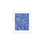 Mod Swirl Retro Abstract Pattern Blue Art Print Gallery Image 1