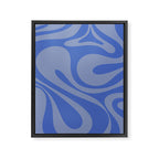 Mod Swirl Retro Abstract Pattern Blue Framed Canvas Print Gallery Image 8